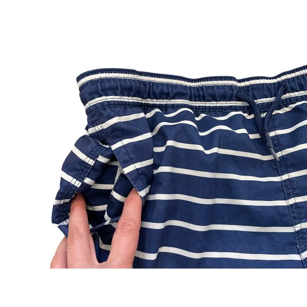 Vineyard Vines Boys Navy Blue Stripe Swim Trunks, Size L (16)